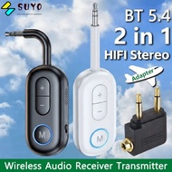 SUYO Audio Receiver Transmitter, 2 IN 1 Bluetooth 5.4 Airplane Wireless Adapter, Portable Hifi Stere