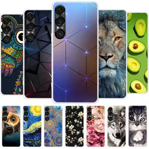 For Sony Xperia 1 VII 5G Case Animals Soft Silicone TPU Phone Cases Back Cover for Sony Xperia1 VII 