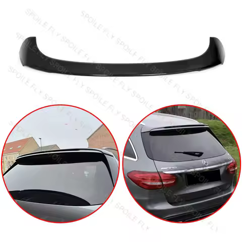 Car Rear Roof Wing Spoiler Glossy Black Or Carbon Fiber Look Body Kit For Mercedes-Benz C Class W205
