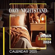 Cozy Nightstand Calendar 2025: 15-Month Covering Oct 2024 to December 2025, Bonus 3 Months 2024, wit