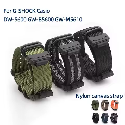 Modified Nylon Watchband For G-SHOCK Casio DW-5600BB/5610 GW-B5600 GW6900 GD120 GM2100 GA110 Canvas