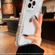 DAIMANG | เคสโทรศัพท์ป้องกันการตกสำหรับ iPhone 16 Pro Max 15 Pro 14 13 Mini 12 Mini สีเขียวฟลูออเรสเ