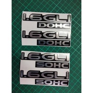 Sticker Emblem 1.8 EXI 1.6 GLI 1.5 GLI DOHC SOCH Super Chrome + Black background