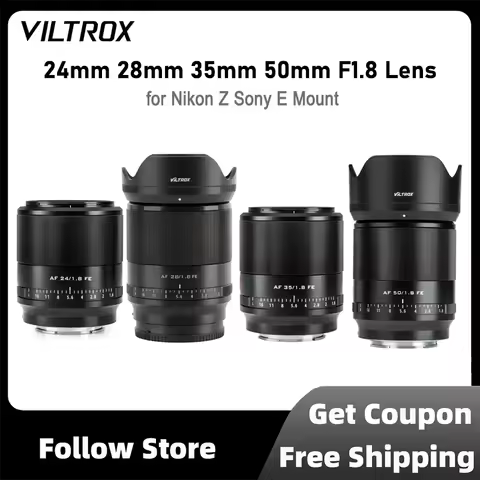 VILTROX 24mm 28mm 35mm 50mm F1.8 Auto Focus Camera Lens Full-Frame Large Aperture Wide Angle Lens fo