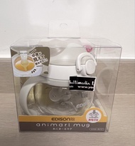 (現貨)日本 Edison mama Animarl Mug 重力球學習 吸管杯200ml 米色 學習杯 水樽 飲管杯 飲管樽 Bb 水杯