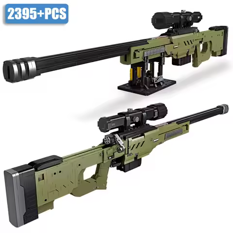 Military Series 2395pcs AWM Sniper Rifle Weapon Building Blocks MOC Modern Gun Bricks Toys For Child