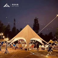 Perkhemahan Luaran Lebih Besar Heksagon Bintang Tunggal Kanopi Khemah Perkhemahan Tebal Kalis Hujan 