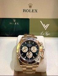 （Sold) 2025年貼膜少用 Rolex 126508 Full Gold Green Dial Daytona 黃金綠地