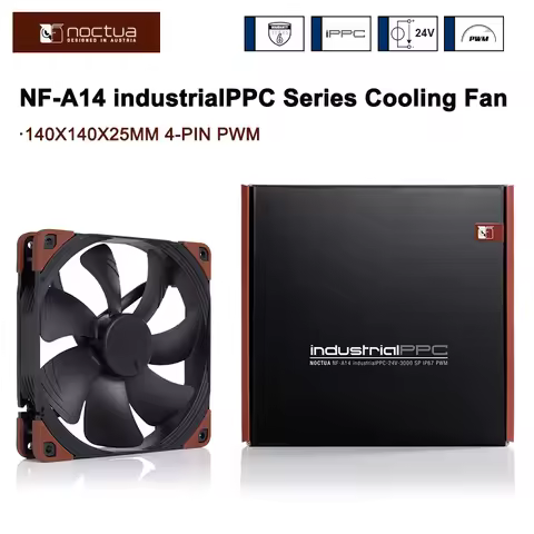 Noctua NF-A14 industrialPPC 2000RPM/3000RPM IP67 140mm Case Fan 12V/24V PWM CPU Cooling Fan Computer