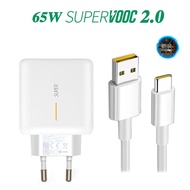 65W Supervooc 2.0 Fast Charger For OPPO Find X2 Pro Reno 5 5G 3 4 Pro Ace 2 X20 X2 Realme X50 Pro RX17 Pro 1M USB Type-C Cable