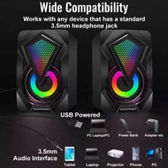 YST-1047 USB Gaming Speaker RGB LED Light Laptop Desktop Stereo Speaker PC Computer Speaker RGB Spea