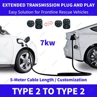 🔋 V2V EV Charger Cable Type 2 to Type 2 – Car to Car Emergency Charging Cable 3.5kw 7kw Extended tra
