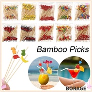 BORAG Cocktail Fork, Wooden Picnic Party Supplies Bamboo Pick,  Disposable Cocktail Pick Picnic Wedd