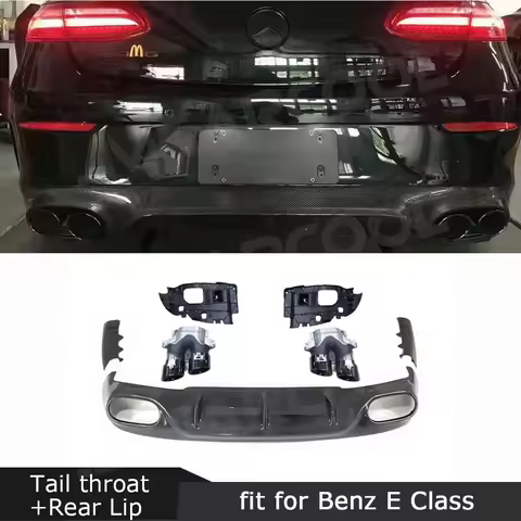 JMCARCOOL Carbon Fiber Rear Diffuser With Exhaust Tips Accessorise For Benz E Class C238 Coupe Sport