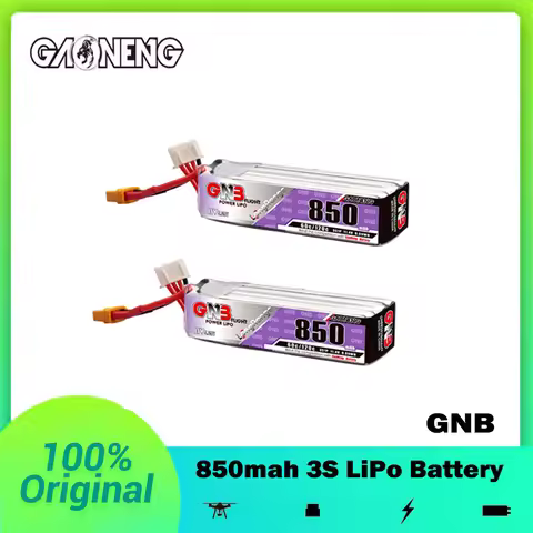 GAONENG GNB LiHV 3S 11.4V 850mAh 60C XT30 LiPo Battery Long Range For Brushless Drones 1.6 to 2 inch