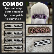 ️CHAT FIRST ️ COMBO IRON PATCH NAMETAG FACEMASK EXTENDER WITH NAME KEYCHAIN WITH NAME IRON PATCH CUS