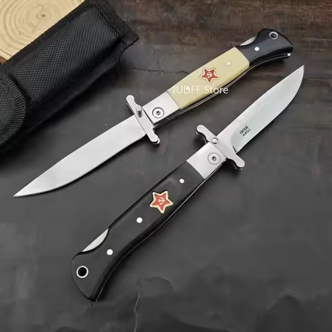 Russian Finka NKVD Outdoor Tool 440C Pocket Knives with Back Lock Camping Utility Everyday Carry Jun