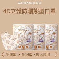 🔥熱賣🔥 日本🇯🇵Morandi Co 2024年夏季新款高倍防曬防UV幼童/兒童/成人4D熊型立體小顏口罩（20個獨立包裝）