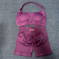 Shop Hot Sale Europe America DFYNE Halterneck Bra Shorts Suit Women Sports Fitness Yoga Elastic with