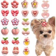 20 Keping Riben Rambut Anjing Kecil dengan Gelang Getah, Riben Anjing Comel, Riben Hiasan Rambut, Ri