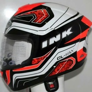 HELM INK CL MAX SERI 5 WHITE RED FLUO HELM FULL FACE