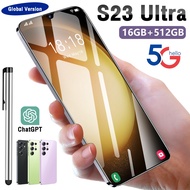Handphone S23Ultra 16GB+512GB 7.2inch Full Screen Smartphone Handfon Smart Phone Camera 5G Telefon