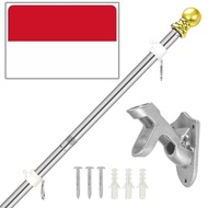 Wall Flag Pole Stainless Steel Flag Pole 1.8m Indonesian Independence Flag Pole Bracket August 17th