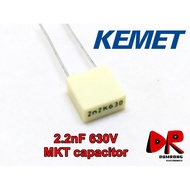 (10pcs) 0.0022uF 2.2nF 2200pF 222 630V MKT RSB Brand AV KEMET Capacitor Film Type Polyester (Polyest