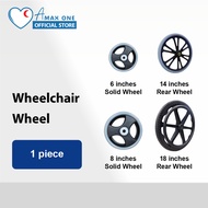 Hospital Wheelchair Solid and Rear Wheel - 6 and 8 Inches (Solid) OR 14 and 18 Inches (Rear)