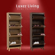 LUXEZ HIRADO 3 Door 170cm Tall Shoes Cabinet 3 Pintu Rak Kasut Almari Kabinet Oak Natural Walnut Col