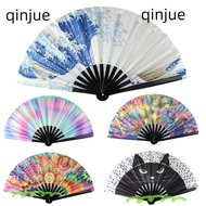 QINJUE Cool Reflective Fan Rave Festivals Handheld Fan EDM Gift Dance Supplies Printing Fan Event Fr