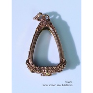 TUAD1Bronze LP Tuad amulet casing inner screen 24x36mm Bronze Buddha Frame Luang Pu Thuat Shape