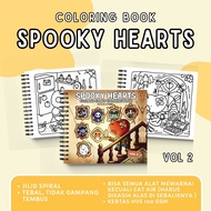 Spooky Hearts Vol 2 Coloring Book Cute Cozy Spooky Theme For Kids And Adults Healing & Relaxing