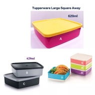Offer @ Tupperware Lunch Box / Food Container / Sandwich Box / Large Square Away 620ml - 1pc Choose Color