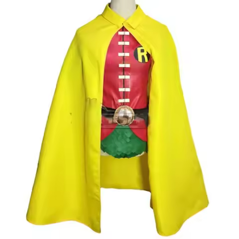 Robin Movie Boy Wonder Cosplay Costume Yellow Cloak Green Underwear Disguise Halloween Cosplay Robin