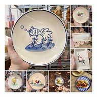 High-quality Ceramic Plates Painted with Chicken Clear in Many Types From 20cm to 38cm Square/Rectan