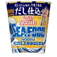 Seafood noodles made with dashi kelp, bonito and flying fish broth, full of umami, Nissin Cup Noodle