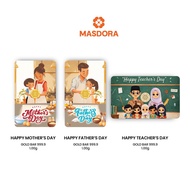 MASDORA 999.9 Gold Bar 1.00GM Gift Series COMBO (1.00GM X 2) ~ Happy Teachers' Day + Happy Parents' 