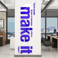 Creative Office Motivational English Words Inspirational Company Culture Wall Decor 3D Stickers Acry