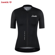 Santic Cycling Jersey Women Road Bike Shirts Breathable Coolmax Reflective Anti-slip Pockets WL24C02