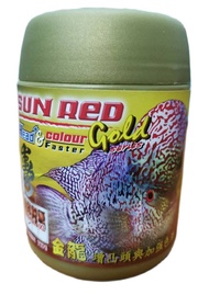 อาหารปลาหมอสี Okiko Sun Red Gold เร่งโหนก เร่งสี ขนาดเม็ดไซด์ M ปริมาณ120กรัม