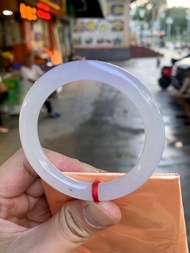 冰種翡翠天然翡翠玉鐲A玉手鐲 • 冰種飄紫翡翠圓鐲