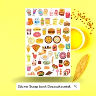 Contents 50++ Pcs Aesthetic Sticker Food Drink Aesthetic Sticker Scrap Book DIY Glossy Boba Pack