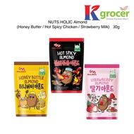 Kgrocer HALAL Nut Holic HONEY BUTTER ALMOND / HOT SPICY ALMOND / STRAWBERRY【EXP - MAY"24】 ALMOND / 3