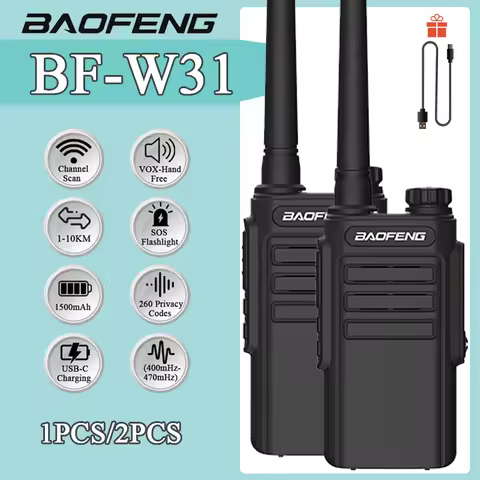 W31 Baofeng Walkie Talkie Type C Charging 16CH BF-WP31 Portable Radios Channel scan Battery save 400