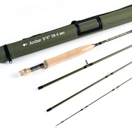 AnglerDream Fly Fishing Rod 4 Section 3/4 / 5 / 8WT Fast Action Dark Green Fly Rod Graphite IM 10 / 