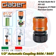 Claber 1/2" Automatic Coupling Hose Connector 8606 / 8607