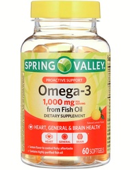 Spring Valley Omega 3 - Viên Uống Dầu Cá Vị Chanh Bổ Sung Omega Giúp Sáng Mắt Đẹp Da Chắc Khỏe Xương