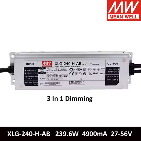 MEAN WELL XLG-240-H-AB 240W 4900mA 27-56V Constant Power LED Driver Meanwell Switching Power Supply 