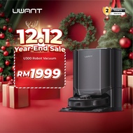 UWANT U300 Robot Vacuum | 60°C Hot Water Mopping | 13,000Pa |Self Empty, Hot Wash, Hot Air Dry, Deod